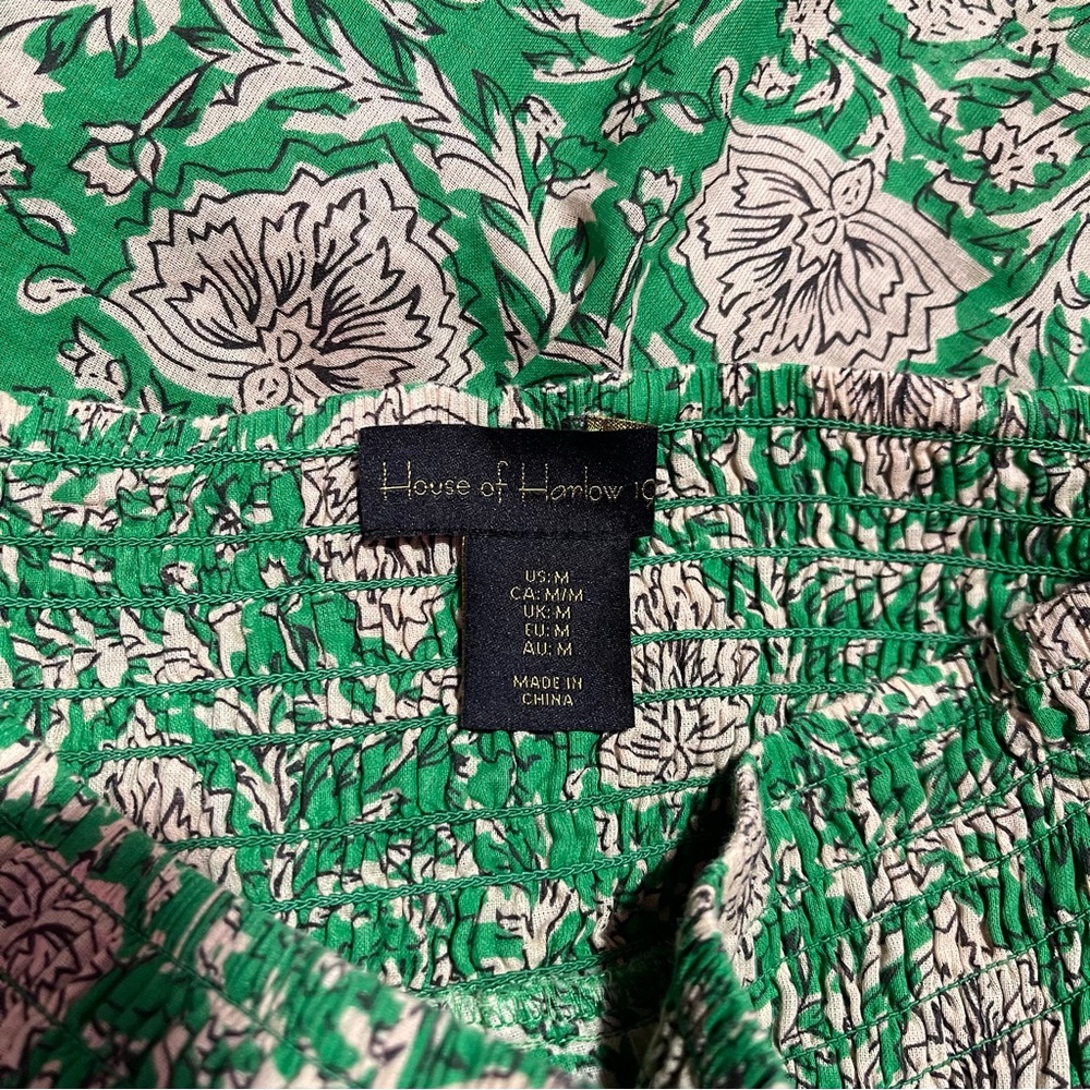 House of Harlow 1960 Tiered Floral Smocked Midi‎ Skirt Women’s Medium - Picture 7 of 10